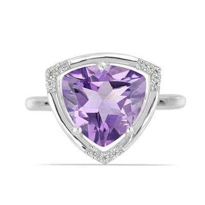 BUY BRAZILIAN AMETHYST GEMSTONE CLASSIC RING IN STERLING SILVER